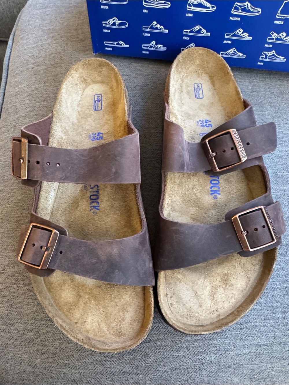 Birkenstock Brown Leather Double-Buckle Sandals